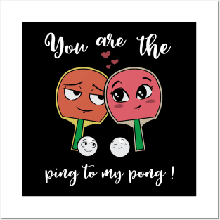 Ping Pong Table Tennis Cute Couple Gift Anniversary Love Posters and Art